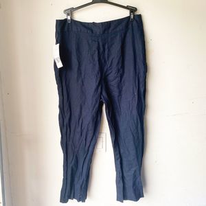 Zara large pants navy blue high waisted nwt